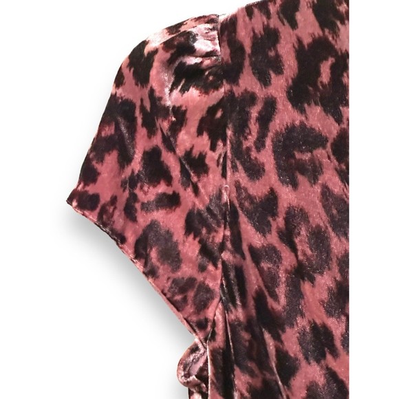 J Crew Velour Faux Wrap Animal Print Short Sleeve Dress Size 00 - Picture 4 of 10